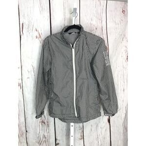 abacus gingham zipper up lightweight jacket